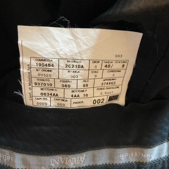 Armani Men's Black Pinstriped Dress Pants - Picture 7 of 7